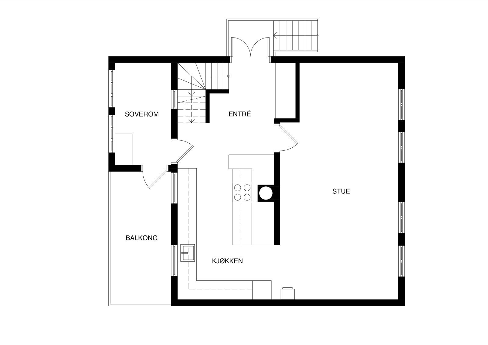 Plantegning 1. etasje Galleribilde