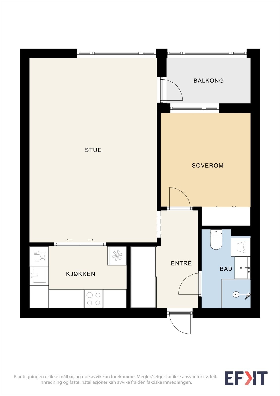 Leiligheten har kvaliteter som separat kjøkken og usjenert internbeliggenhet i 5. etasje. Utenfor de 4 vegger har du også 1 loftsbod med 7 m² gulvareal. Galleribilde