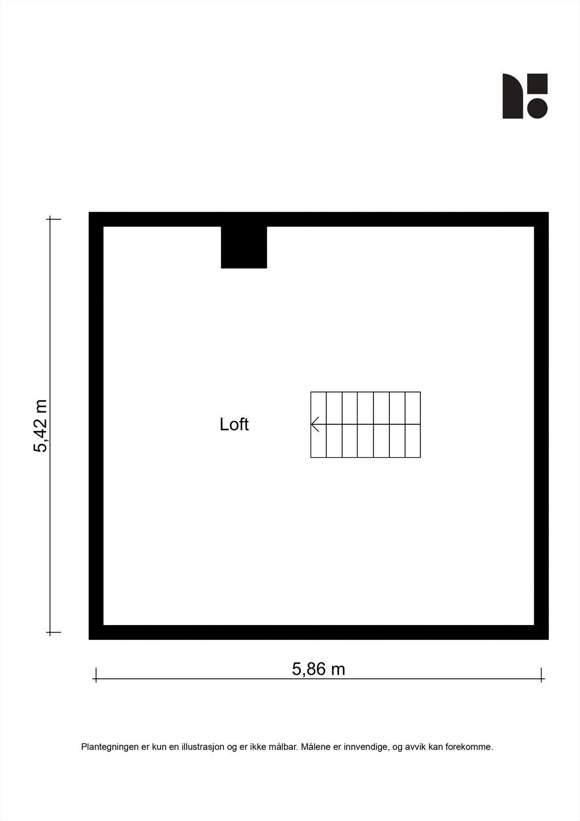 Plantegning loft. Galleribilde