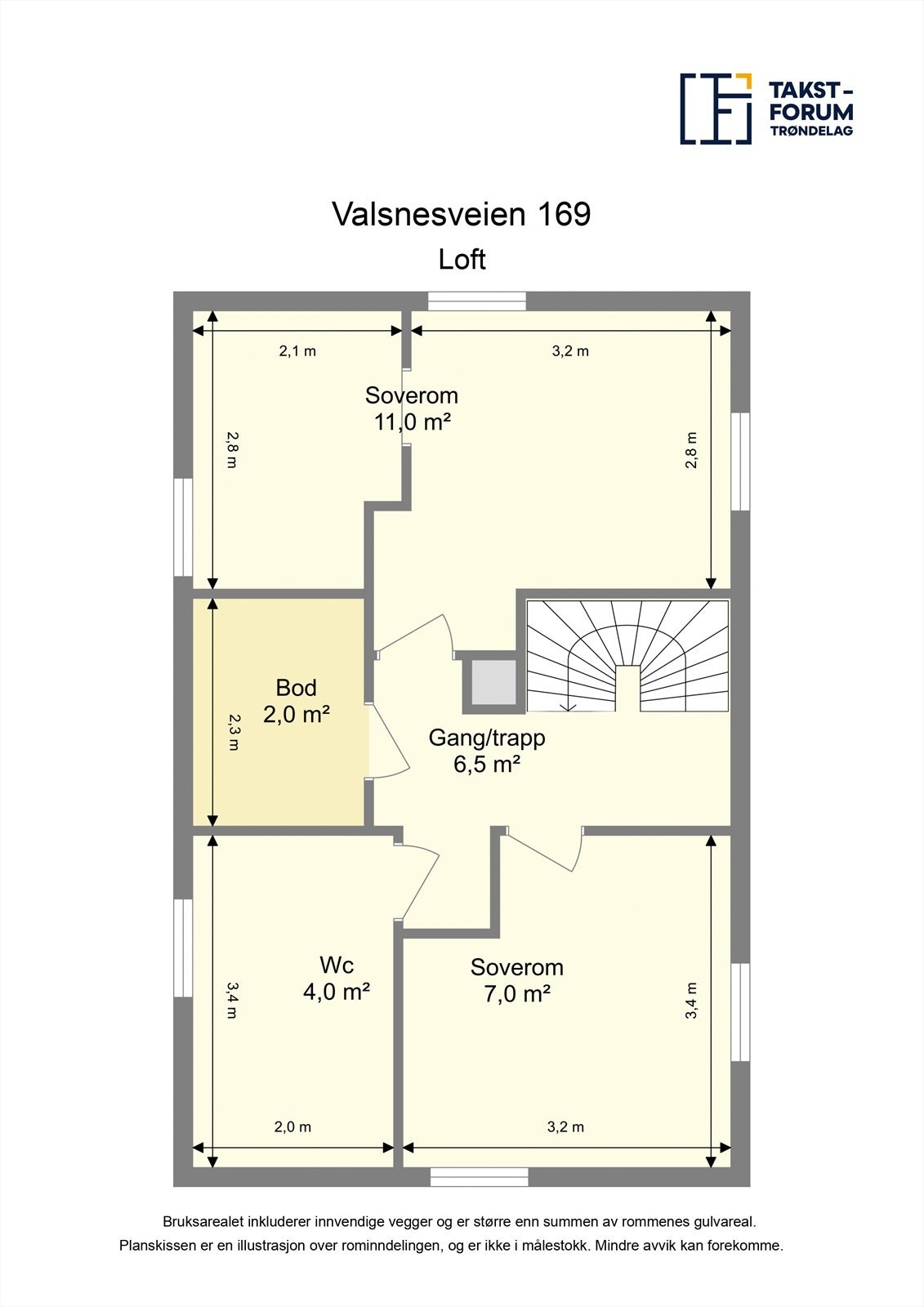 Plantegning Loft. Galleribilde