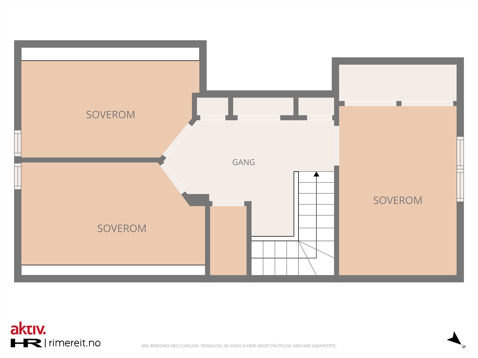 Plantegning loftsetasjen på hovedbygningen. Galleribilde