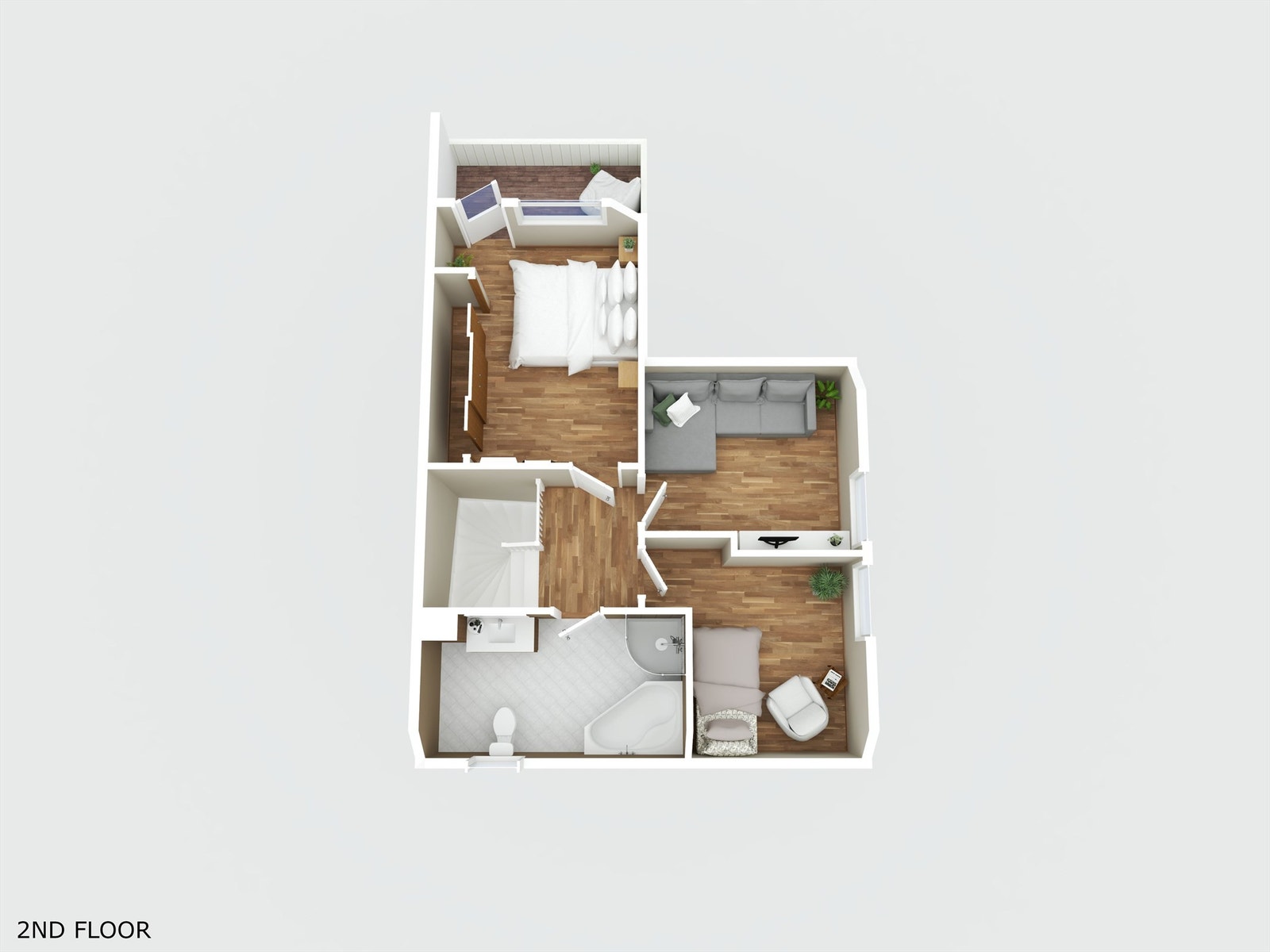 Plantegning 3D 2. etasje Galleribilde