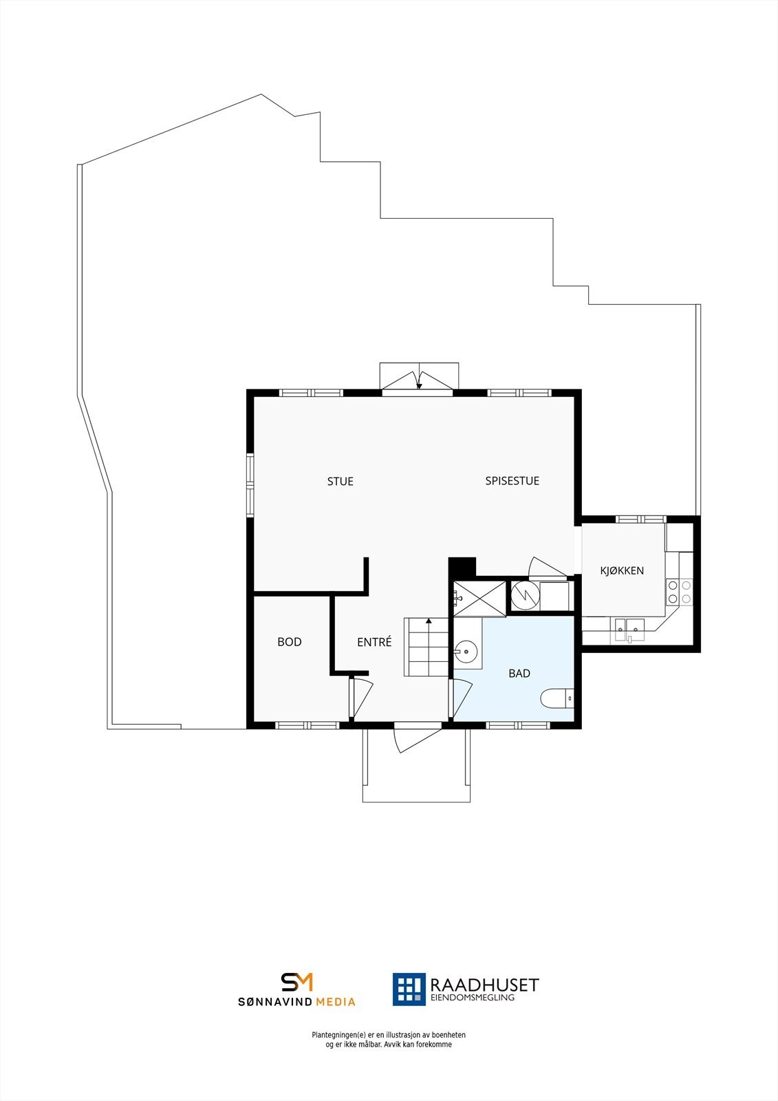 2D Plantegning | 1. Etasje Galleribilde
