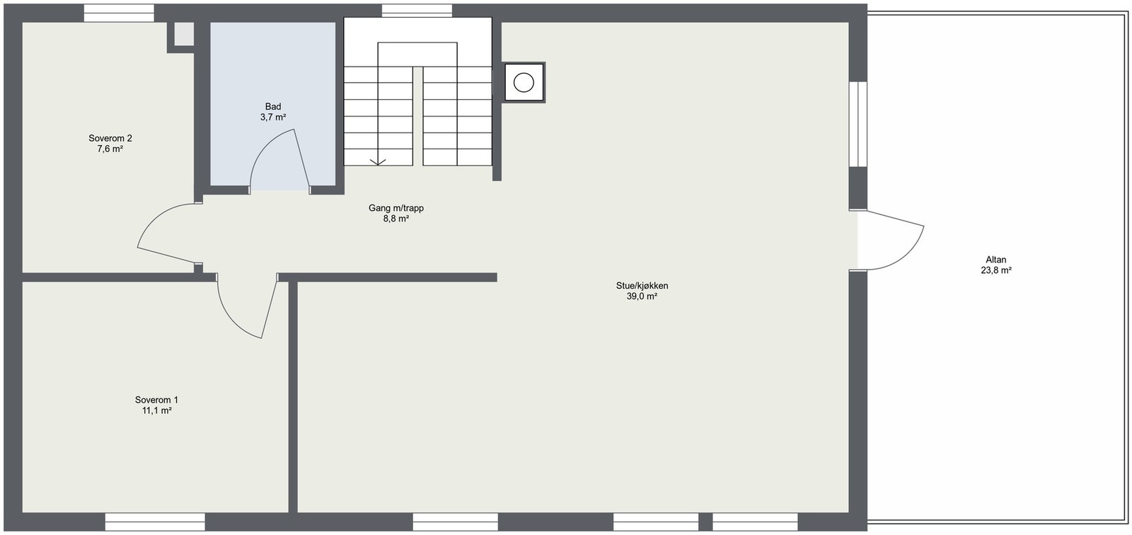 Plantegningen 1. etasje. Galleribilde
