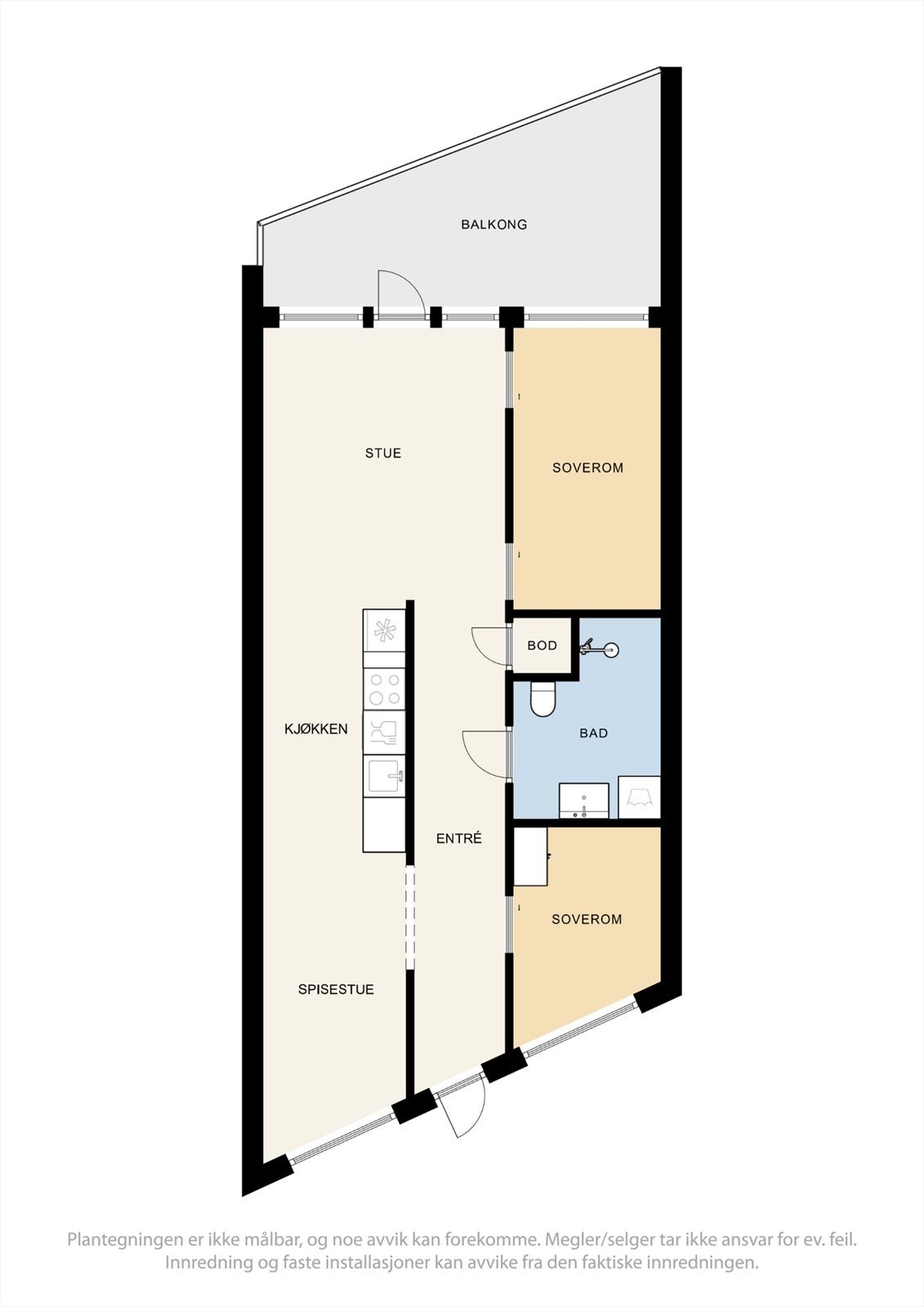 Leilighetens planløsning. Galleribilde