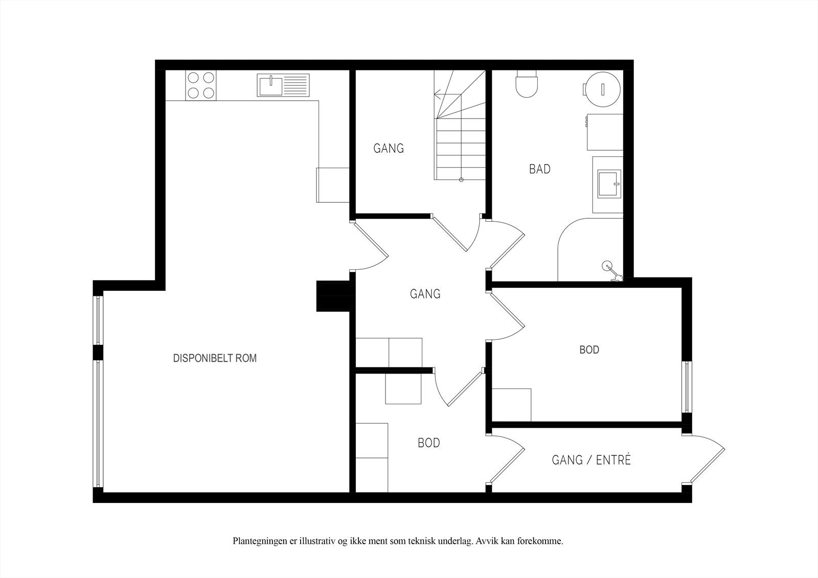 Plantegning underetasje Galleribilde