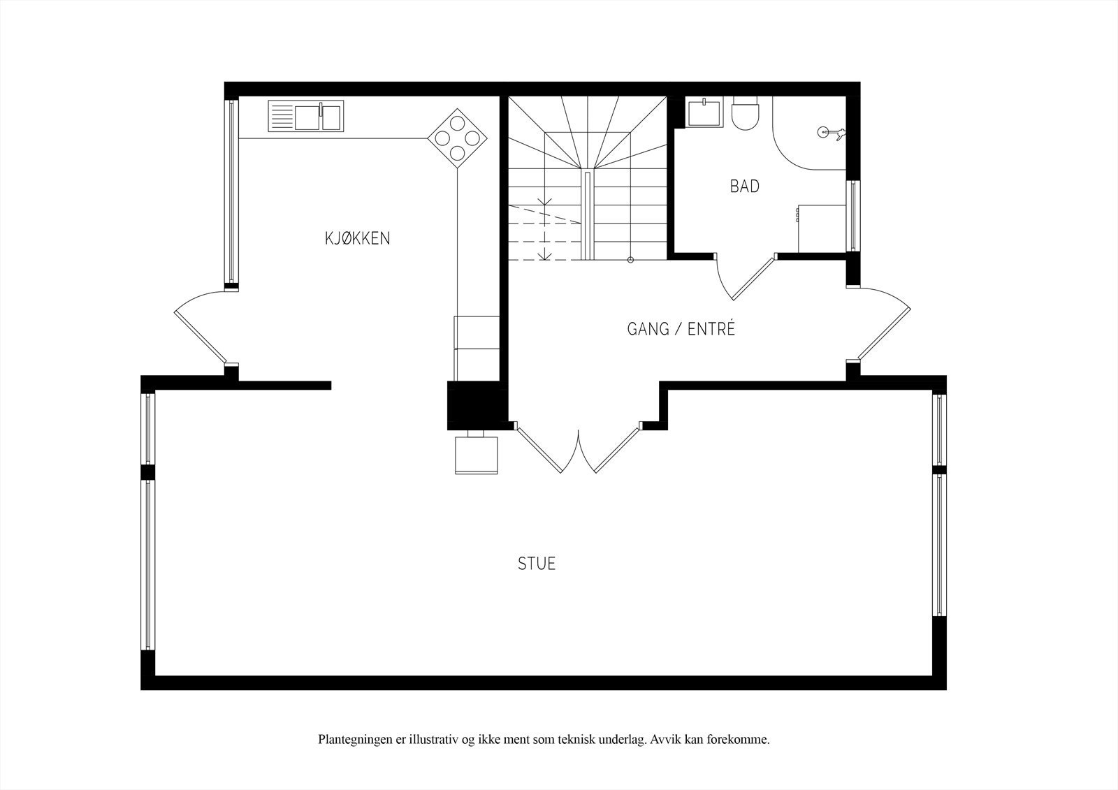 Planløsning hovedetasje Galleribilde