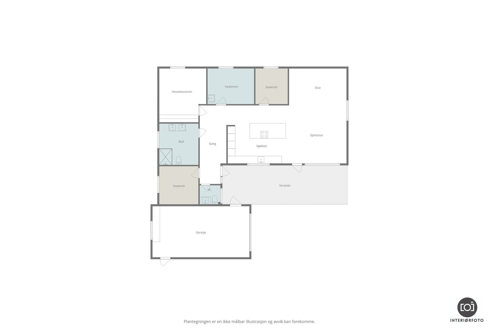 Plantegning. Alt på ett plan. Galleribilde