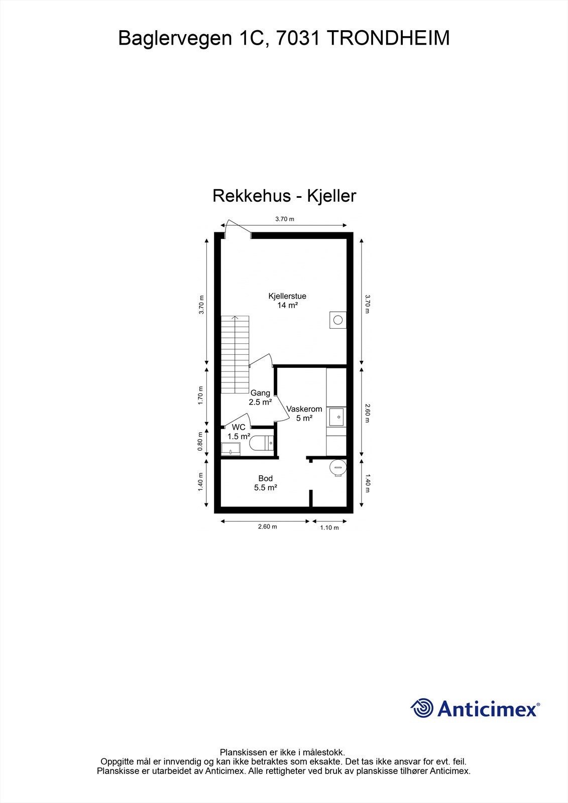 Planskisse kjeller. Galleribilde