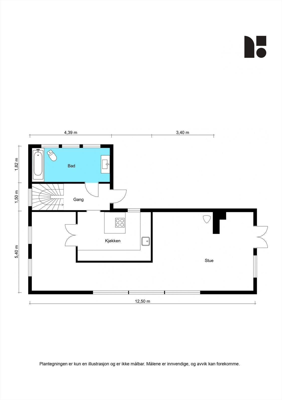 Plantegning 1. etasje Galleribilde