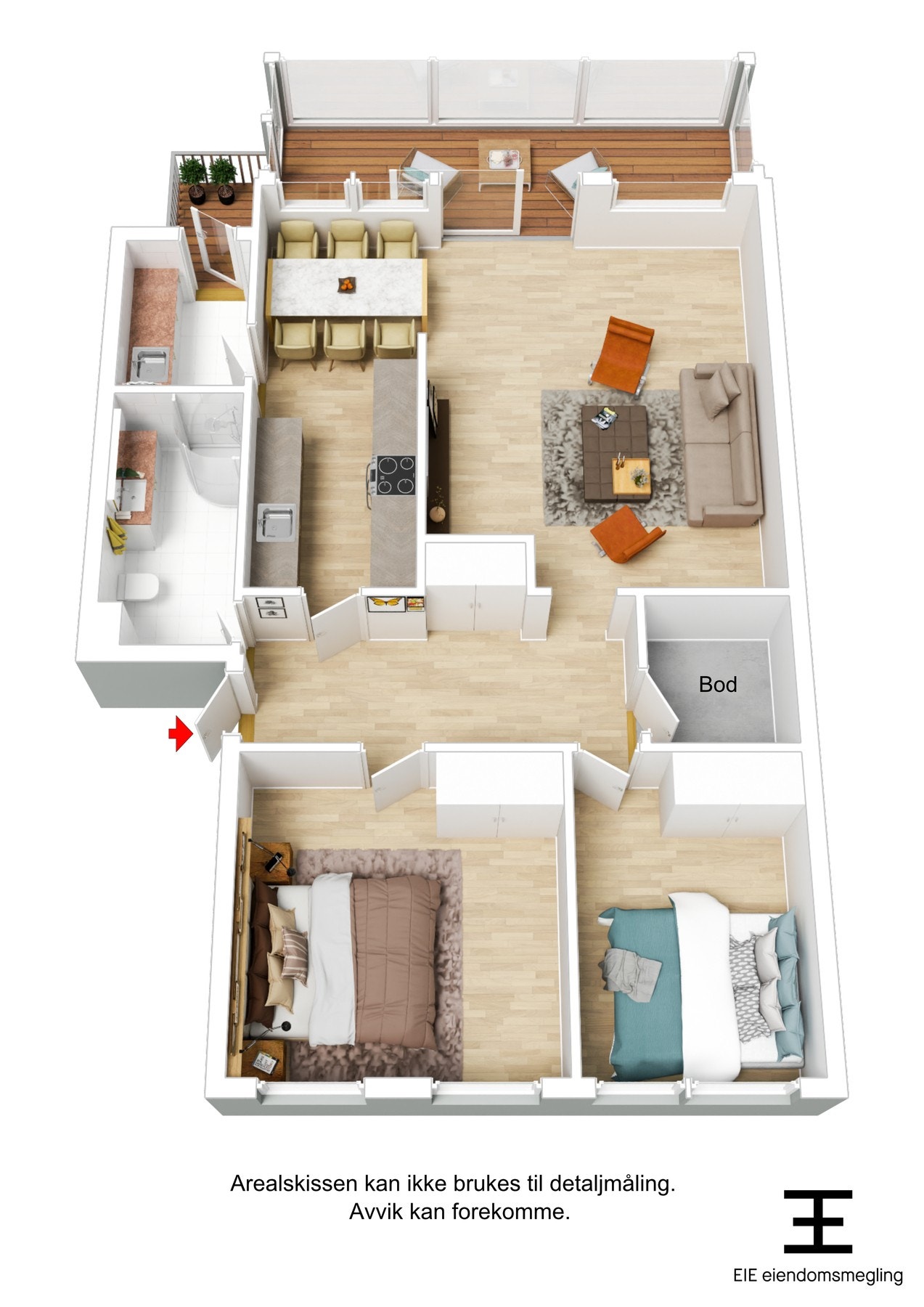 3D-plantegning. Galleribilde