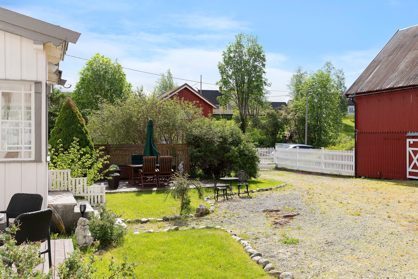 Barnevennlig boområde uten gjennomgangstrafikk, og med nærhet til både skole, barnehage og idrettsplass. Galleribilde