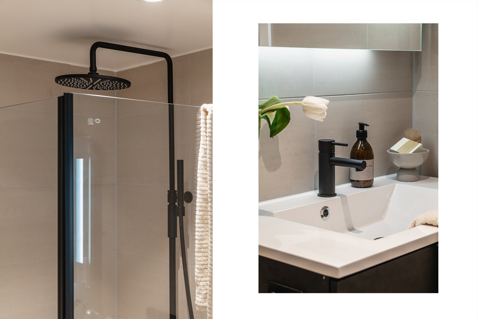Avtrekksventil sørger for effektiv ventilasjon og et godt inneklima. Varmekabler i gulv. Galleribilde