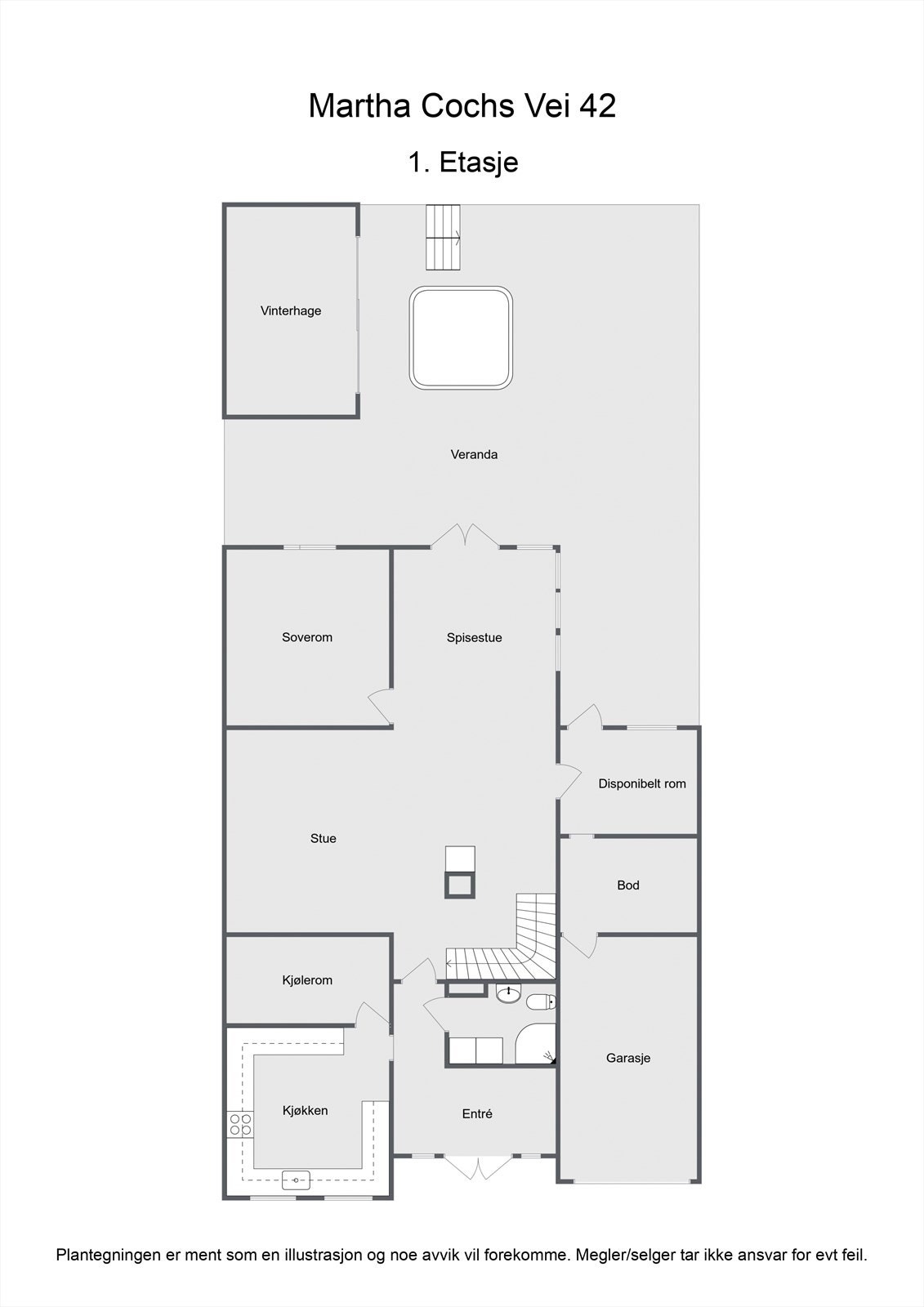 Plantegning 1. etasje Galleribilde
