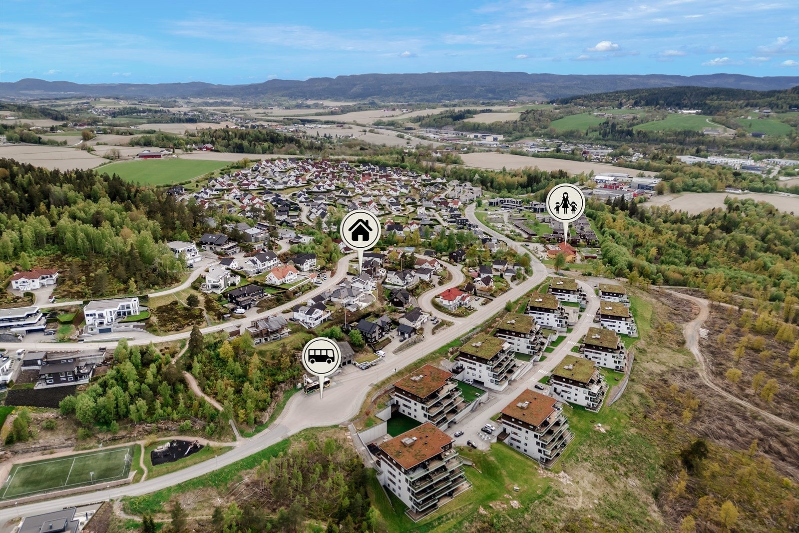 Boligen ligger i et etablert og barnevennlig boligområde på Kniveåsen Galleribilde