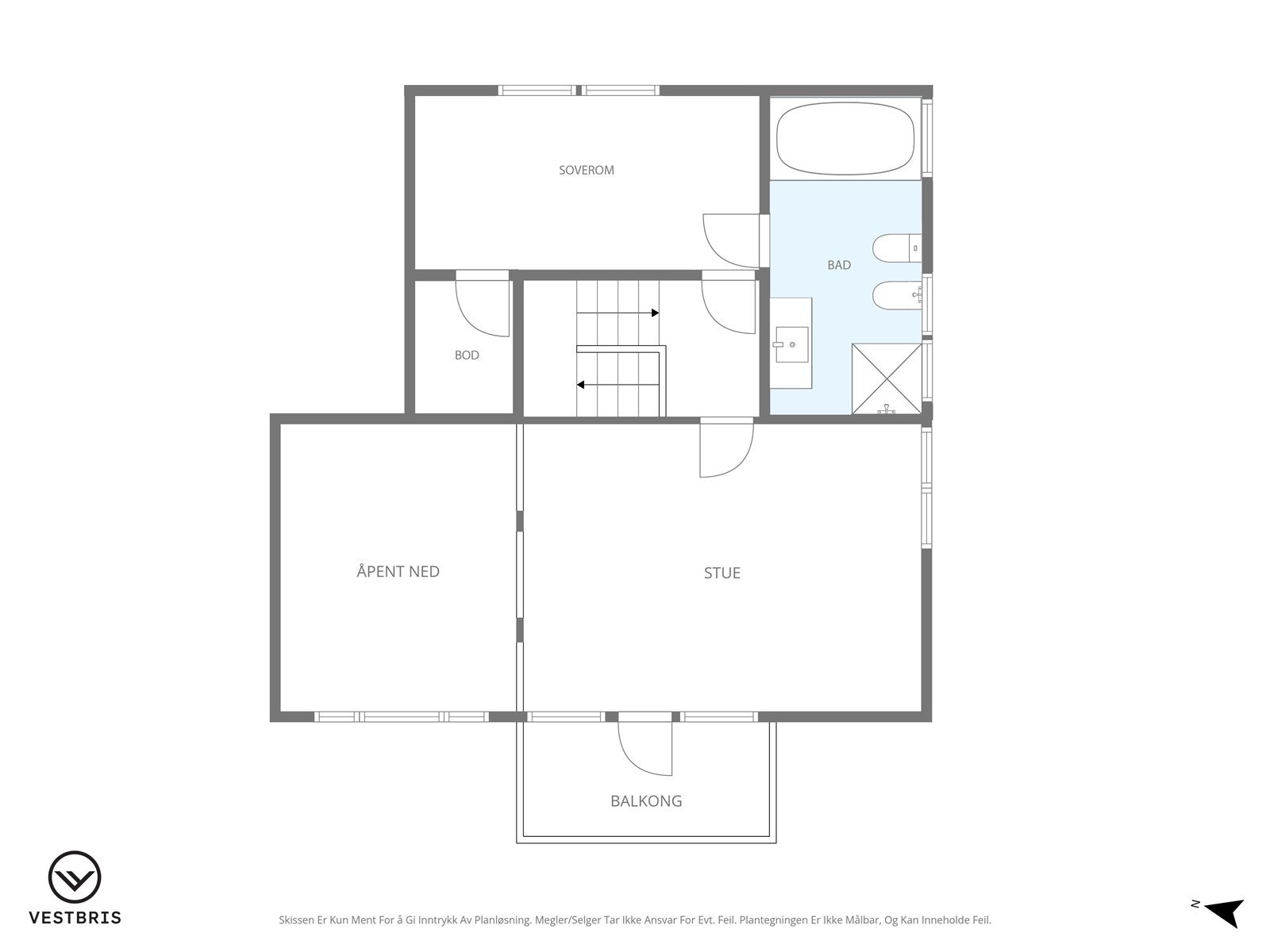 Plantegning loftsetasje. Galleribilde