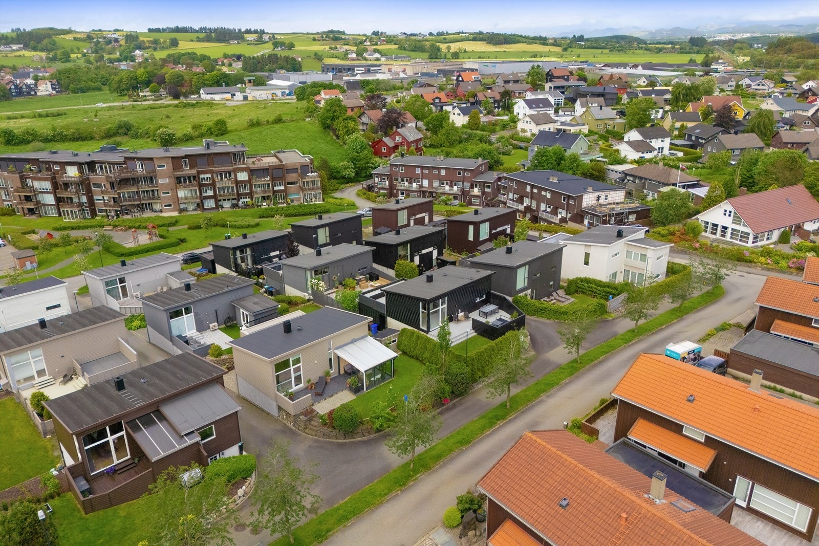 Kjelabrotet er et etablert boligfelt med lite gjennomgangstrafikk. Galleribilde