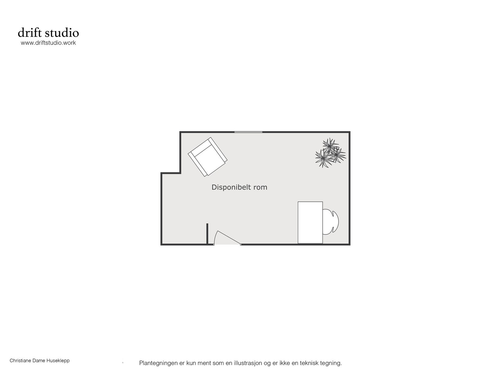 Plantegning | Privat bod på loft. Galleribilde