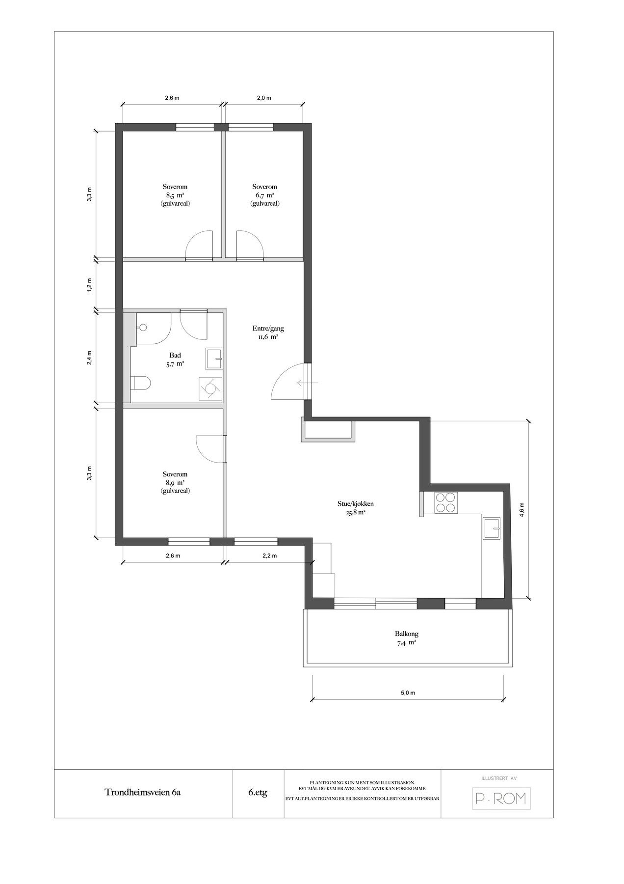 Plantegning - Trondheimsveien 6A. Galleribilde