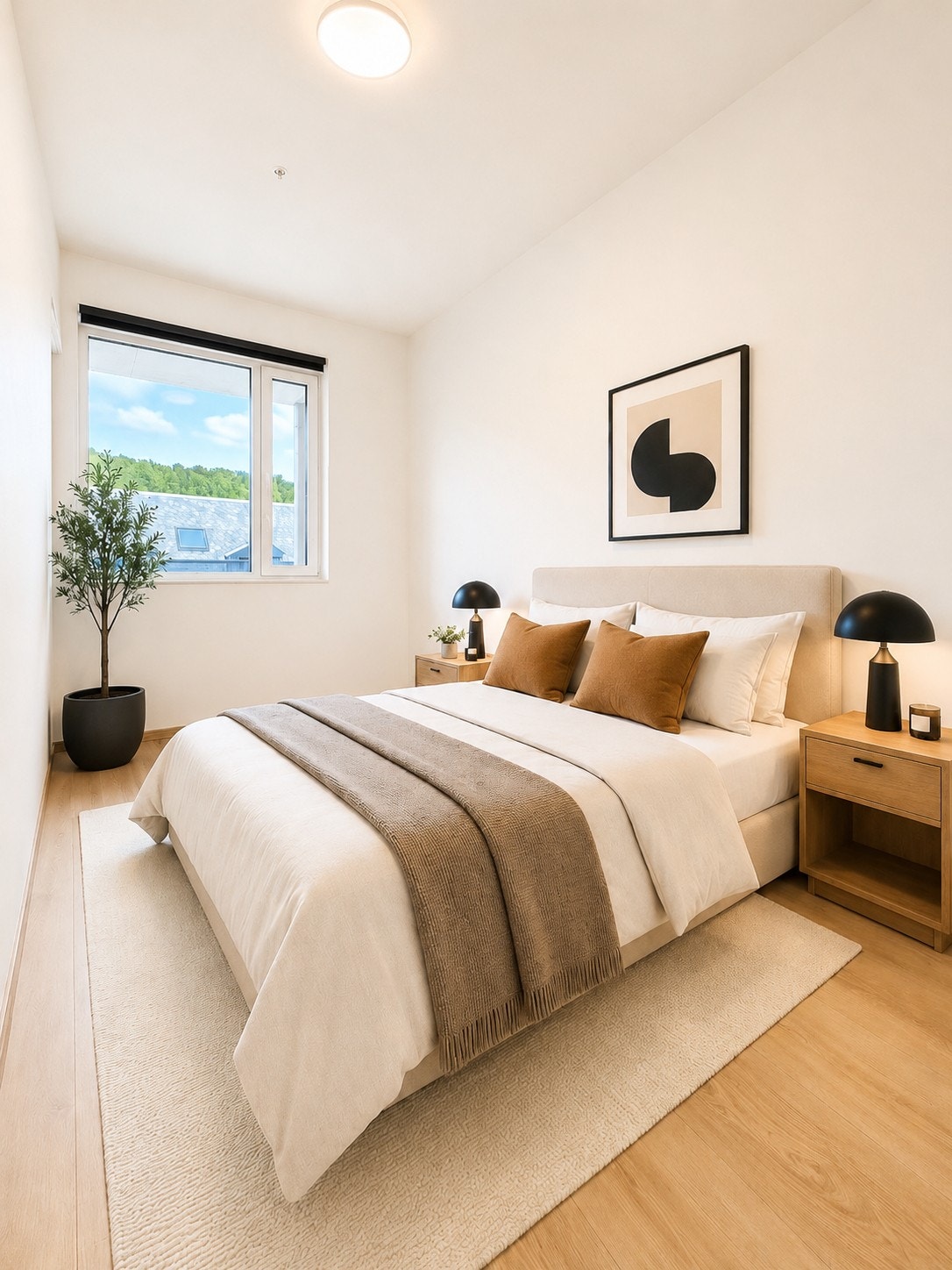 Inn til soverommet er det to innganger, slik at man enkelt kan gå inn på hver sin side av dobbeltsengen. Galleribilde