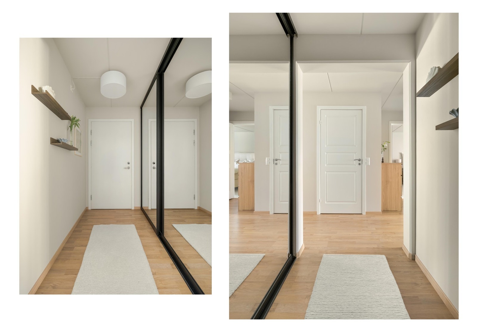 Entrè med stor skyvedørsgarderobe. Galleribilde