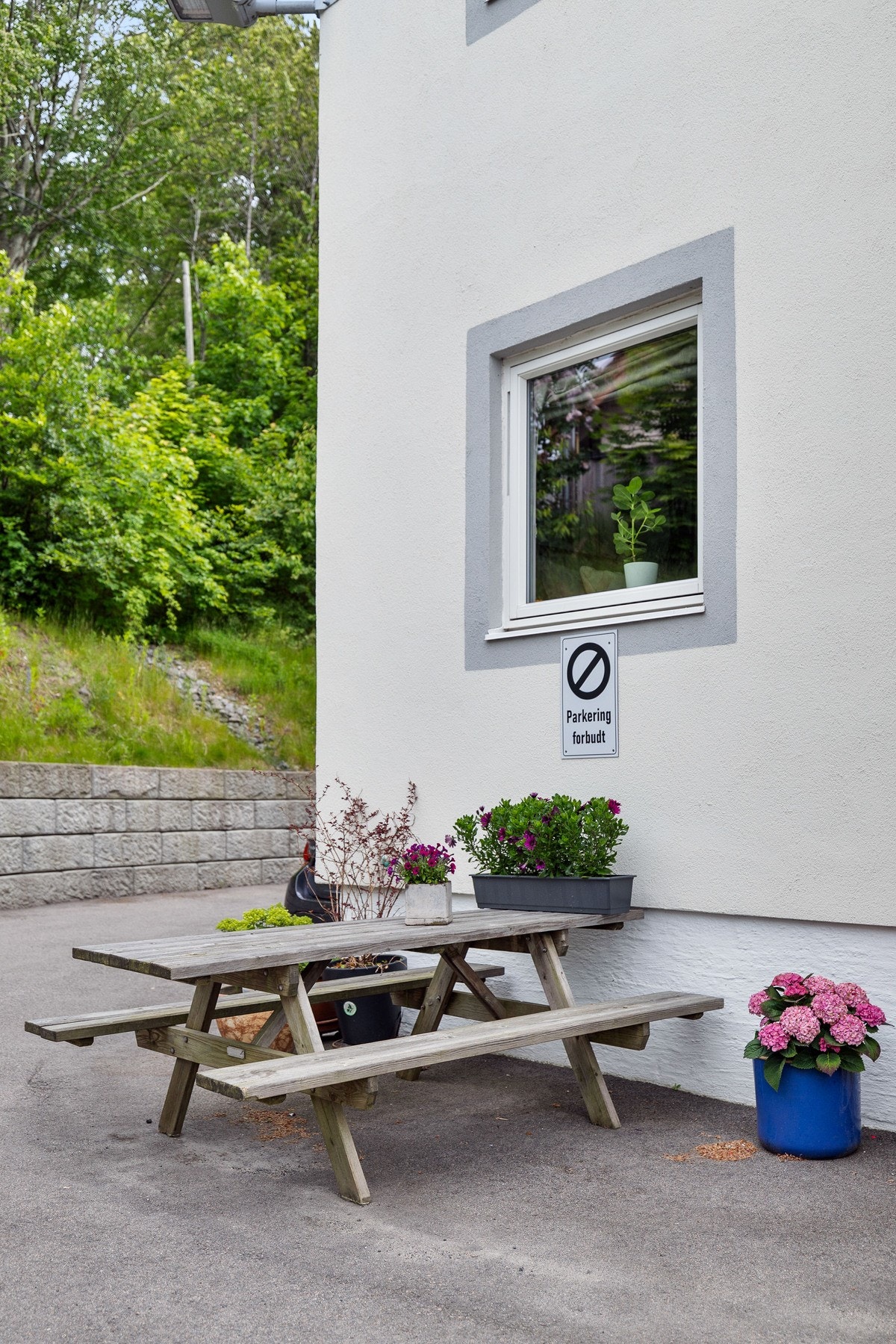 Fellestomt med hyggelige uteplasser som gir gode muligheter for sosialt samvær. Galleribilde