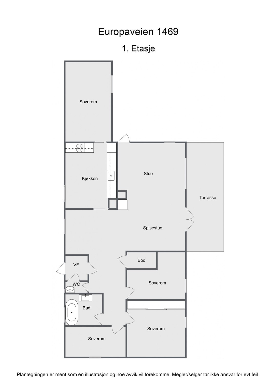 Plantegning første etasje Galleribilde