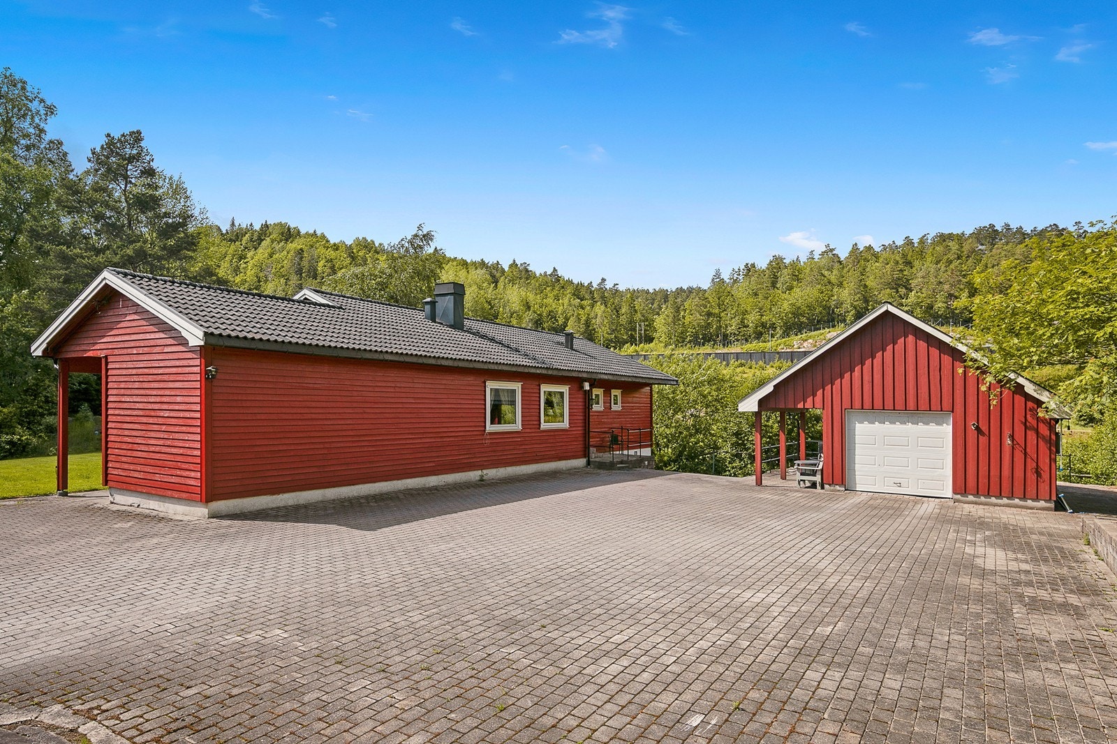 Tomten er på over 2,2 mål med flere utplasser, helt usjenert og gode solforhold. Galleribilde