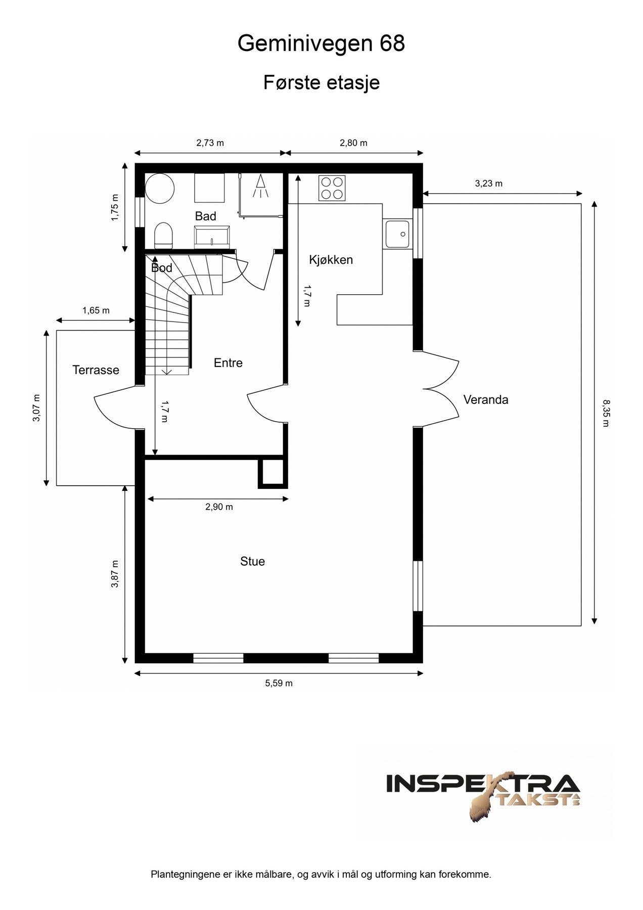 Plantegning 1. etasje Galleribilde