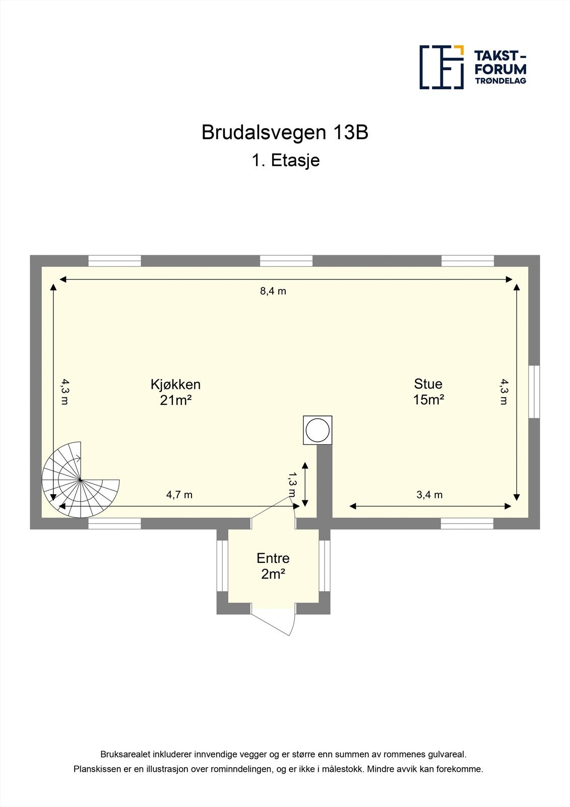 Planskisse - Brudalsvegen 13 B Galleribilde