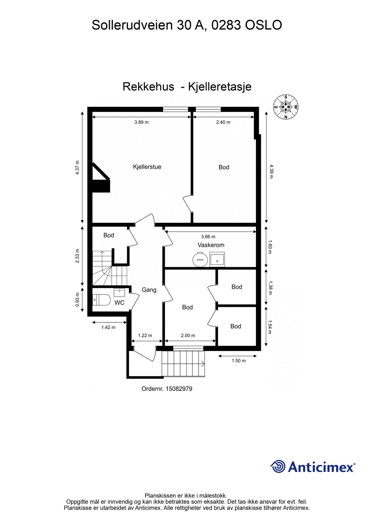 Plantegning kjeller. Galleribilde