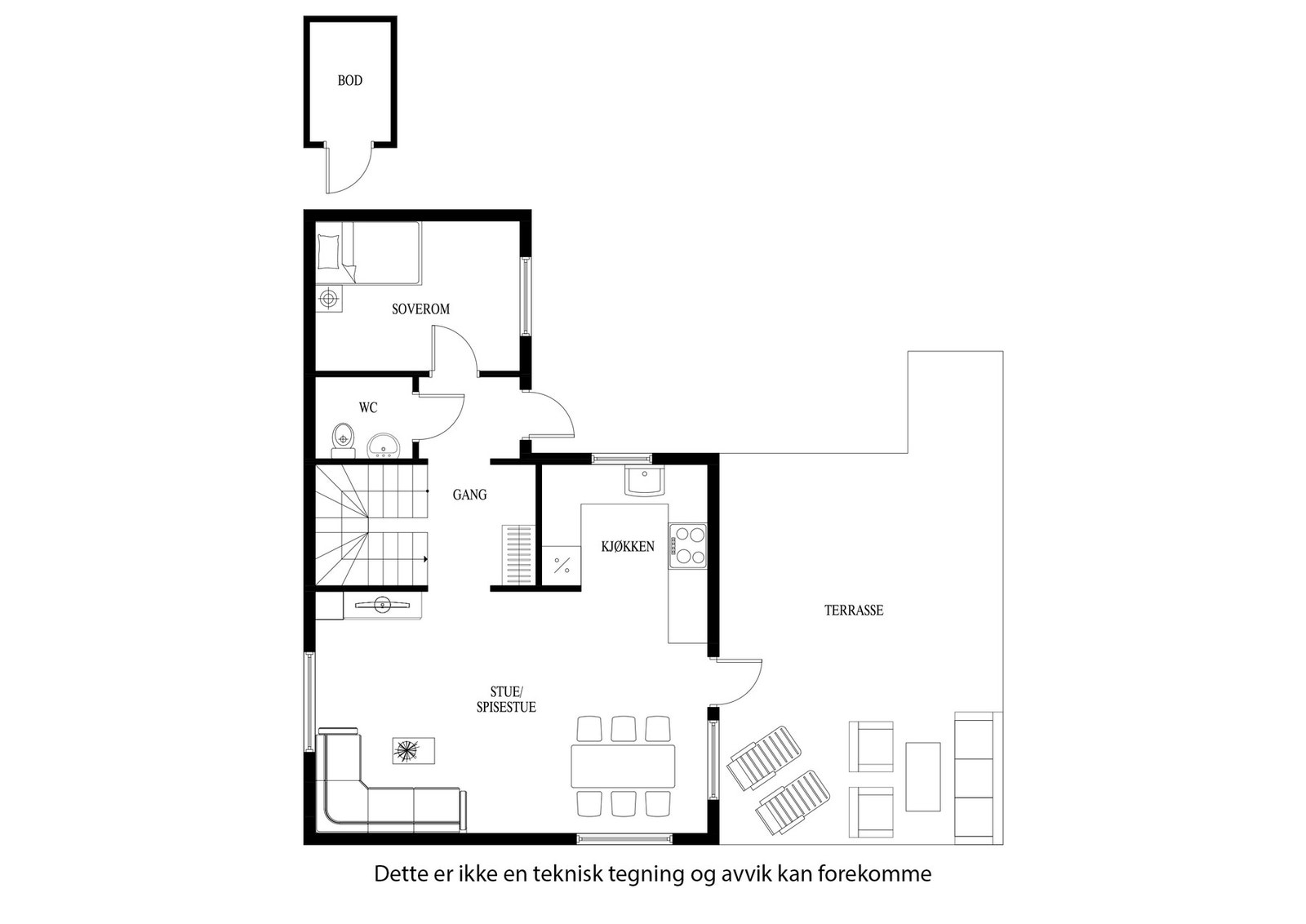 Planløsning 1. etg Galleribilde
