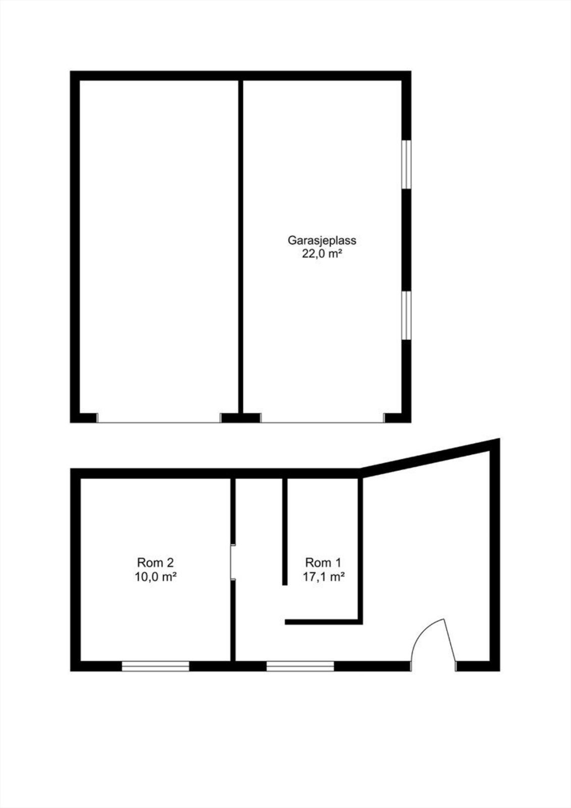 Planskisse garasje og uthus. Galleribilde