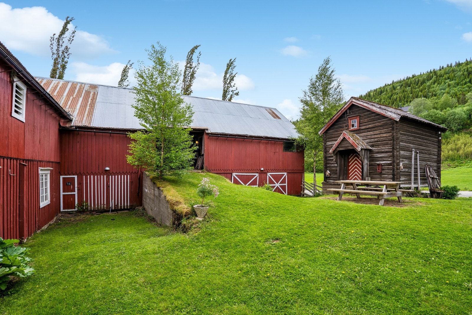 Koselig gårdstun. Galleribilde
