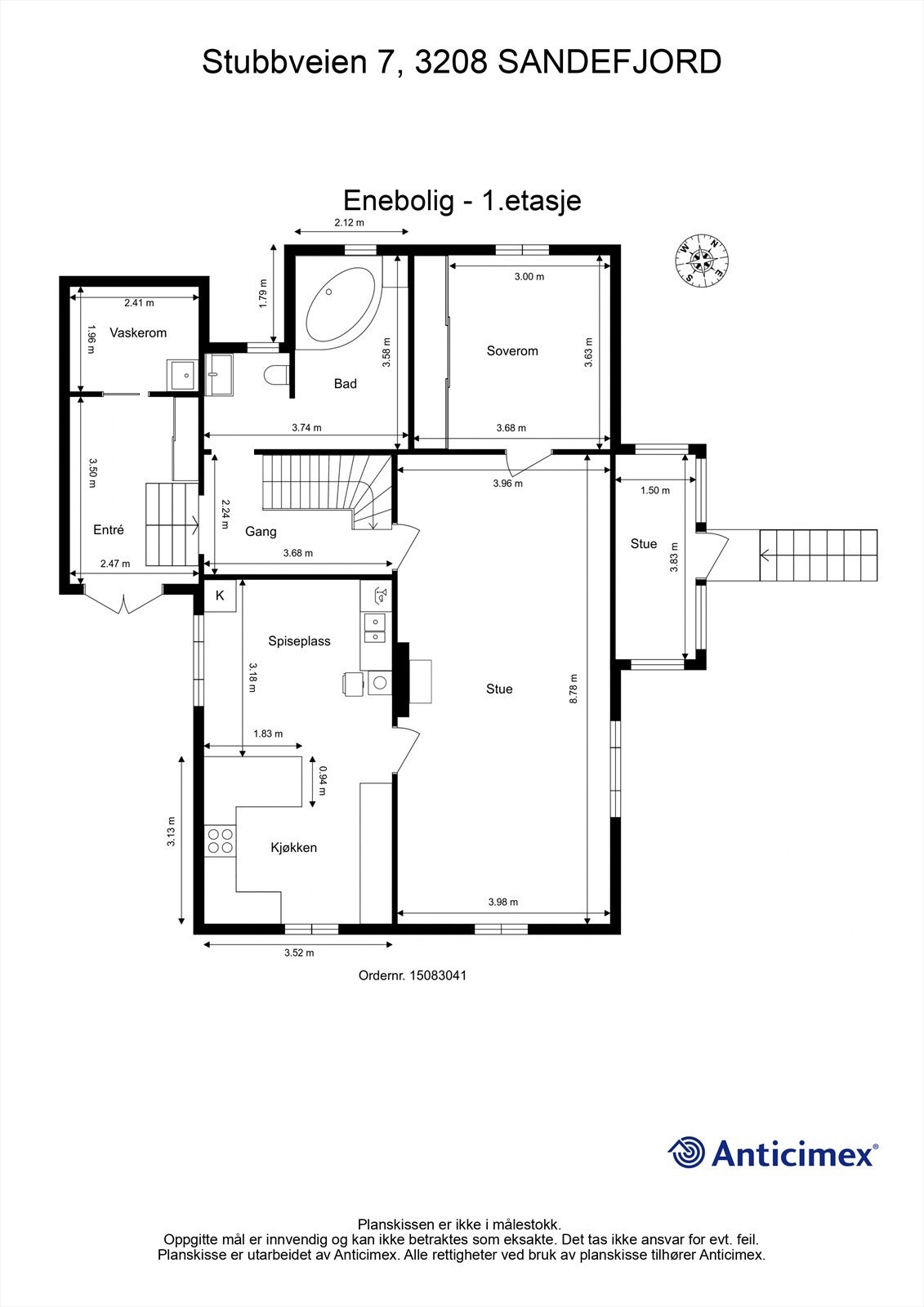Plantegning 1. etasje Galleribilde