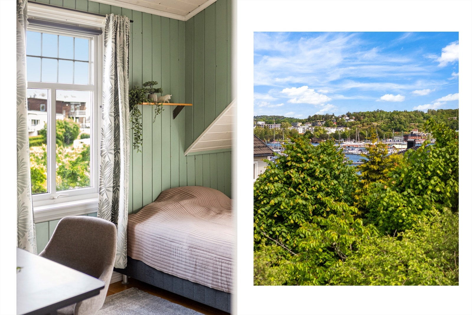 Fra soverommene i andre etasje er det sjøutsikt. Galleribilde