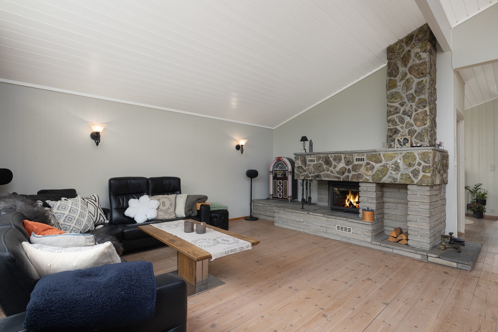 Sjarmerende peisinnsats som bidrar til ekstra hygge på kalde vinterkvelder. Galleribilde