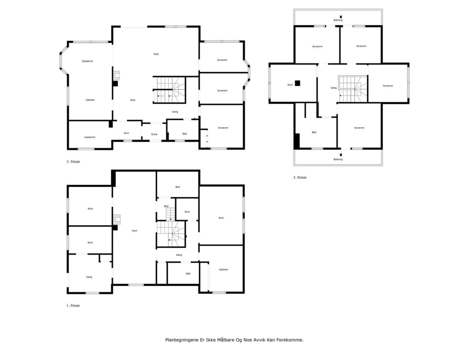 Plantegninger: bolig over 3 plan. Galleribilde