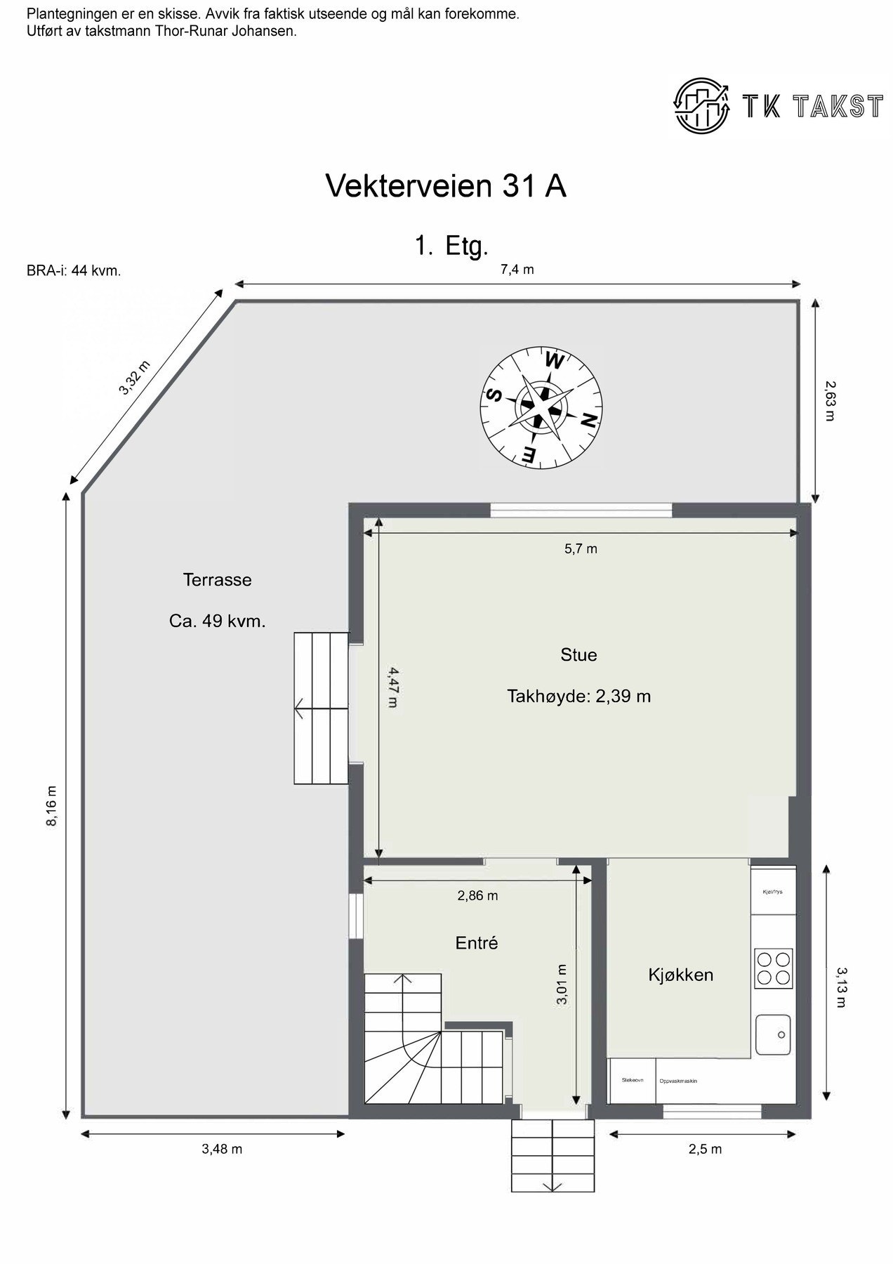 Plantegning 1. etasje Galleribilde
