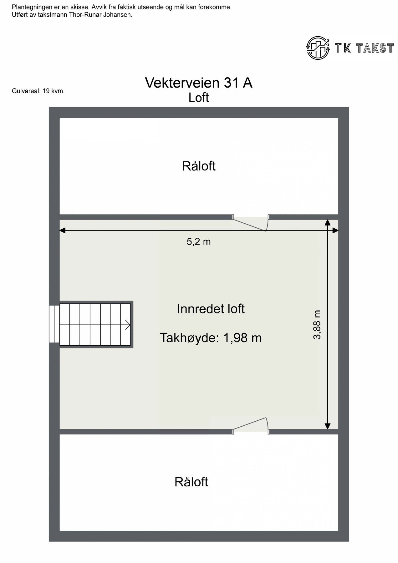 Plantegning loft Galleribilde