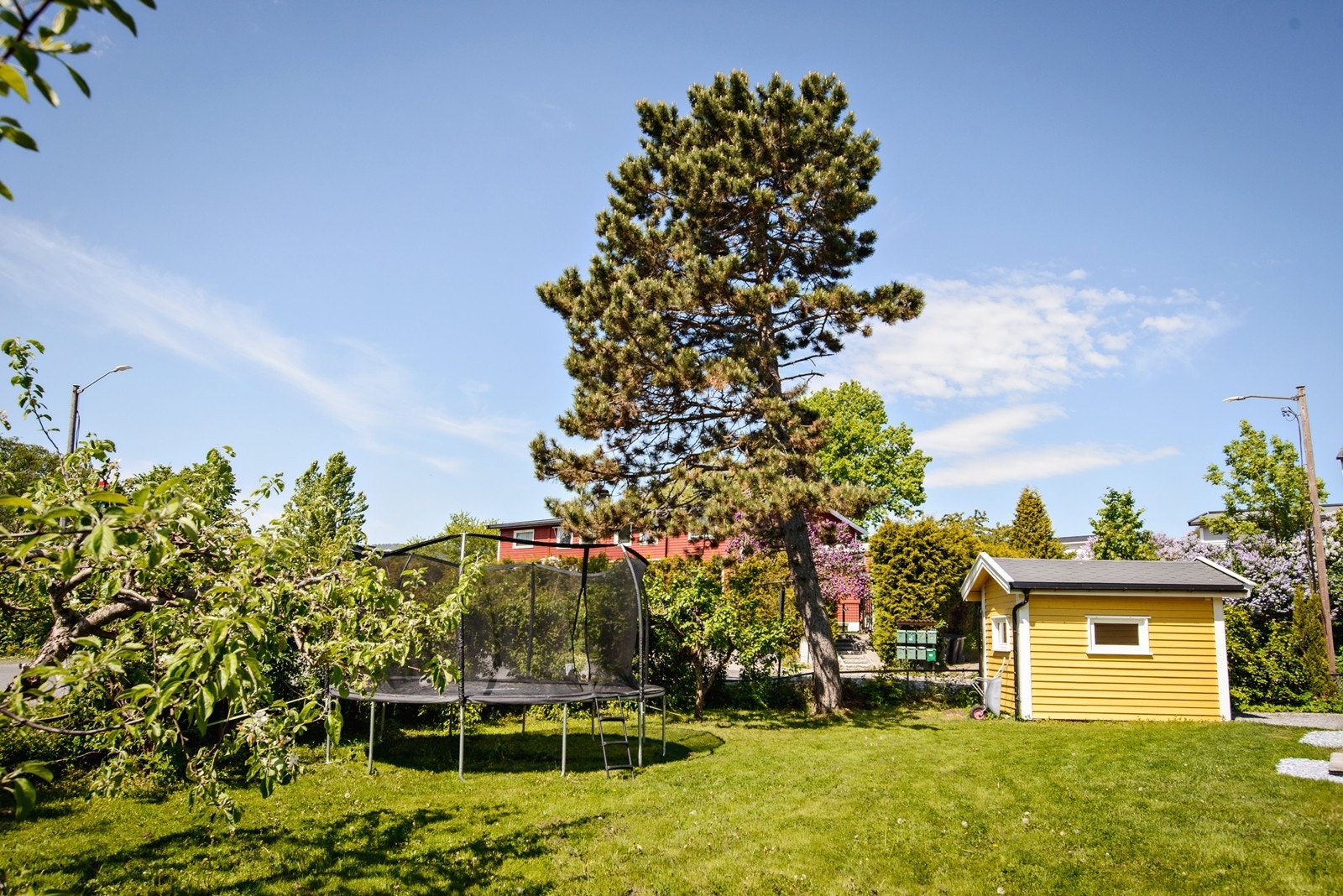 Den store hagen gir gode muligheter for lek og opphold utendørs. Galleribilde