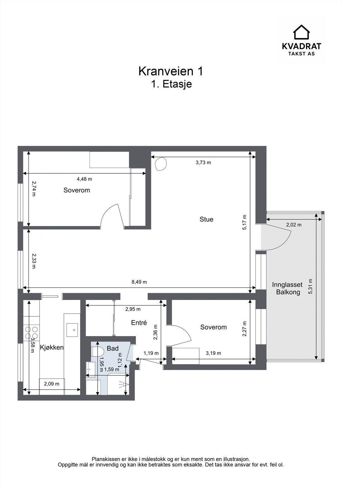 Plantegning Kranveien 1. Galleribilde