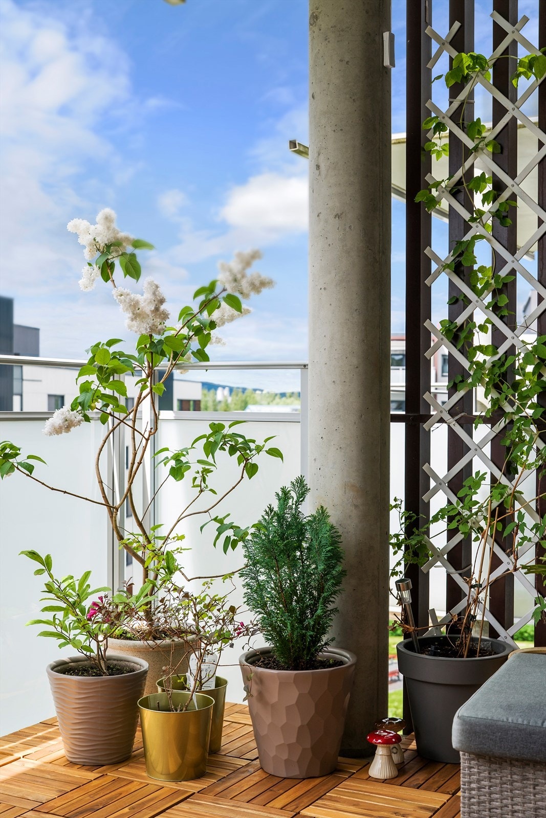 Det er plass til både spisebord, lounge og selvsagt grillen. Galleribilde