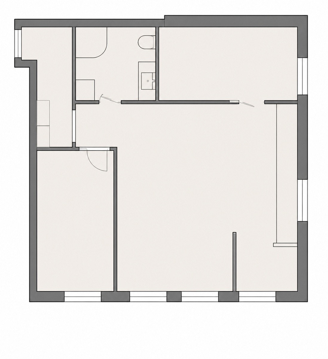 Planløsning av leiligheten. Galleribilde