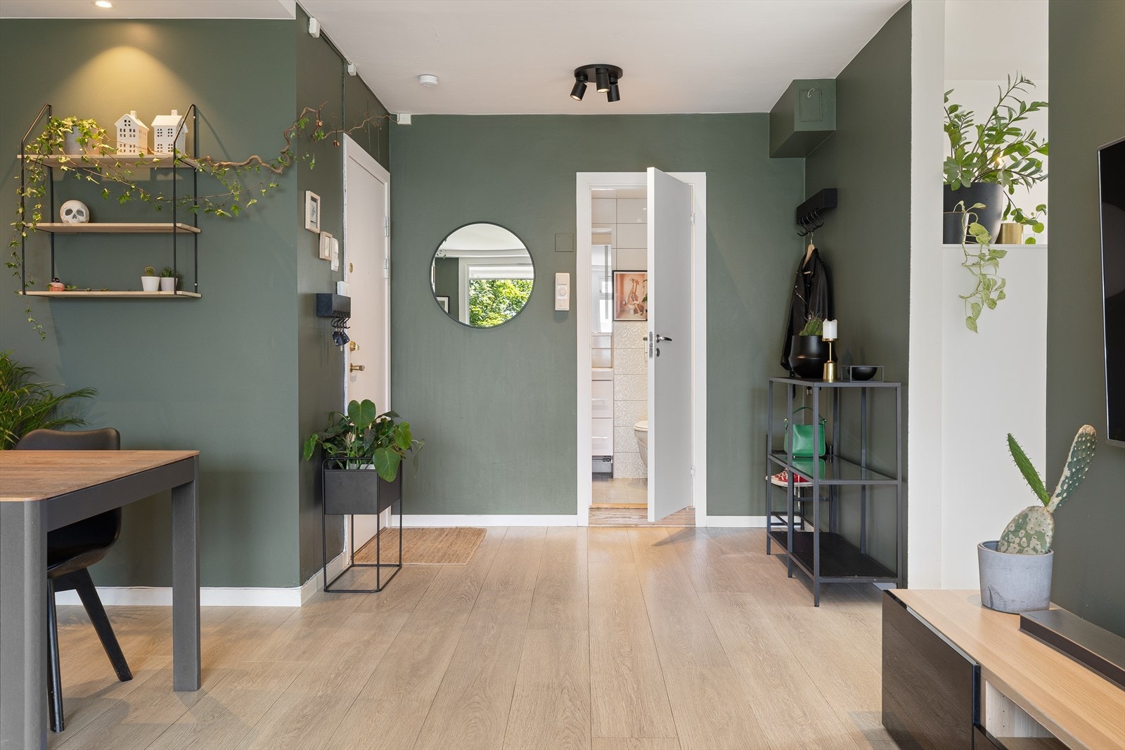 Vi går ut fra kjøkkenområdet gjennom entréen frem til vi når badet. Galleribilde