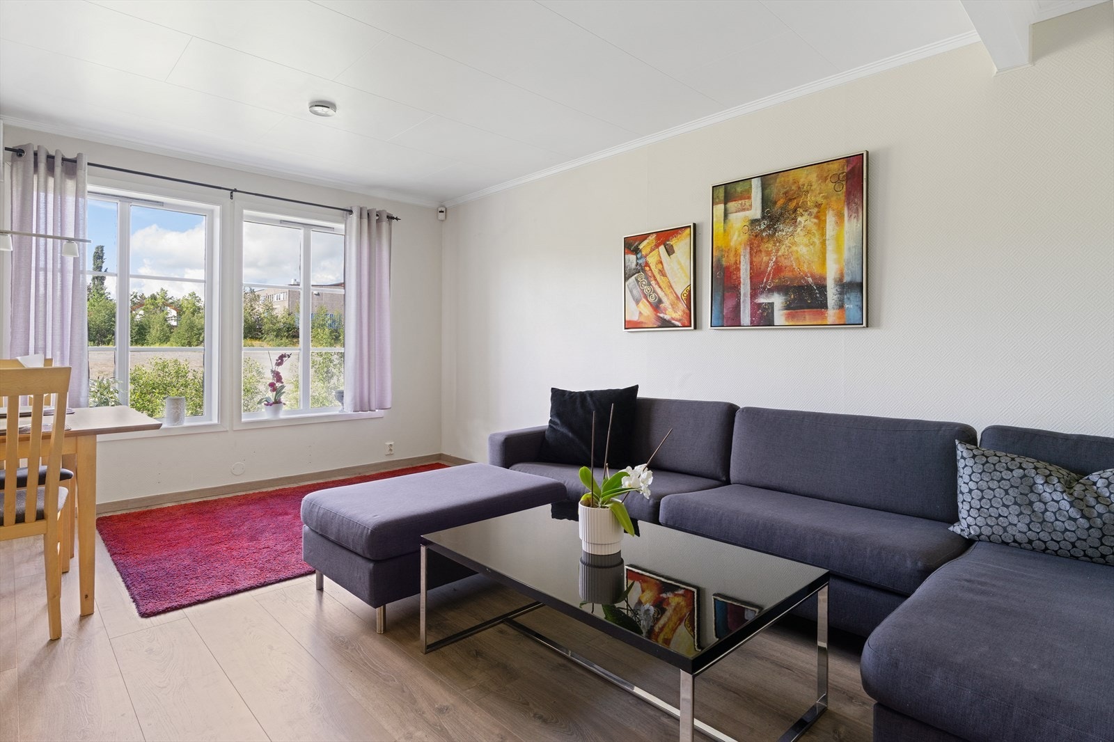 Det er god plass til sofagruppe og tilhørende møblement. Galleribilde
