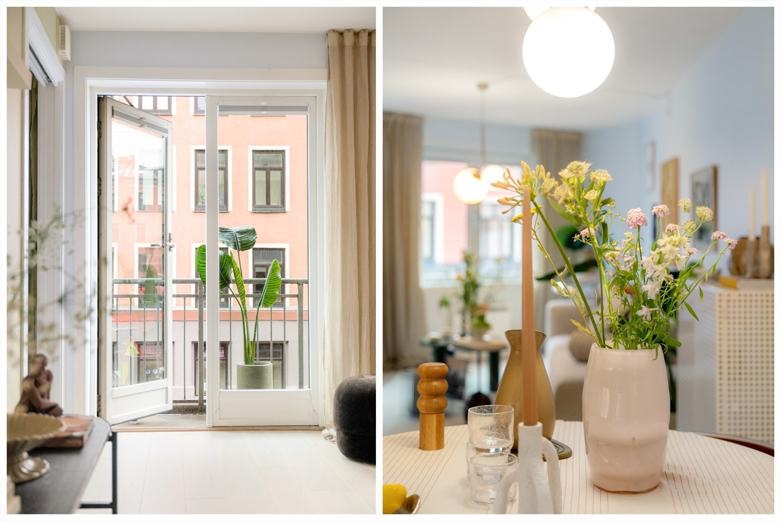 En liten luftebalkong er deilig på sommerstid. Åpner du opp kan du høre det pulserende bylivet rett utenfor. Dette betyr kortere vei til venner og uteliv:-) Galleribilde