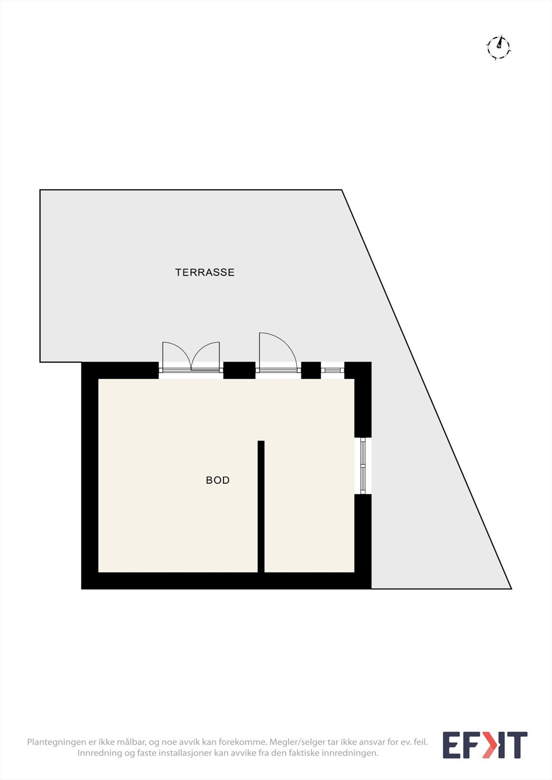 Plantegning uthus/bod. Galleribilde
