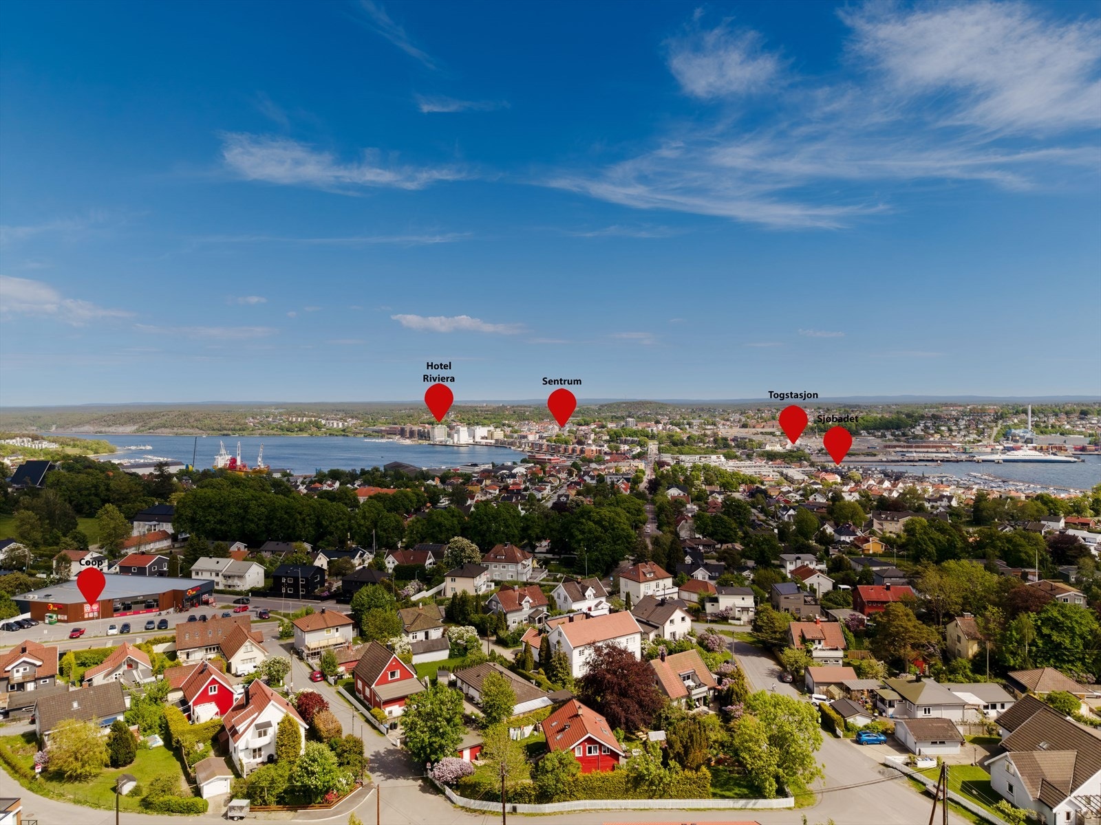 Dronebilde mot øst Galleribilde