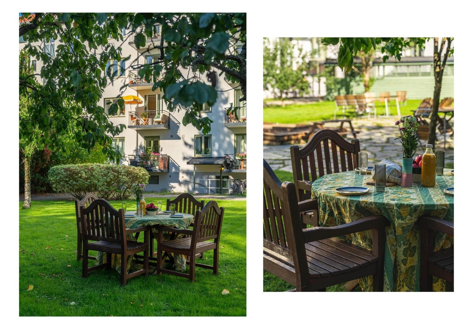 I bakgården er det flere hyggelige sittegrupper, lekeplass, gressplen, trær og beplanting. Ypperlig for både store og små! Galleribilde